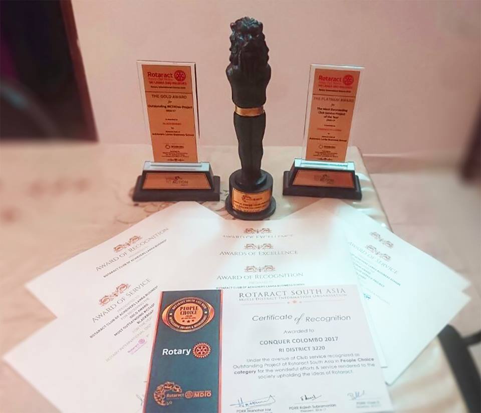 A few of the awards received by Rotaract Achievers.